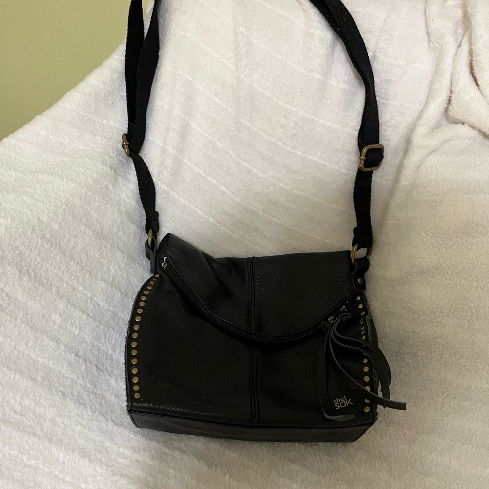NWOT the SAK black pebbled leather crossbody purse